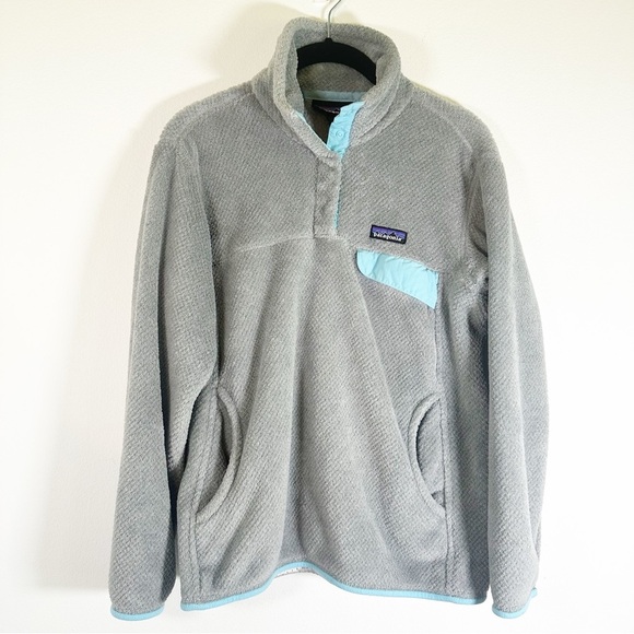 Patagonia Re-Tool Snap-T Better Fleece Pullover Sweater Grey Blue Size Medium - Picture 1 of 9